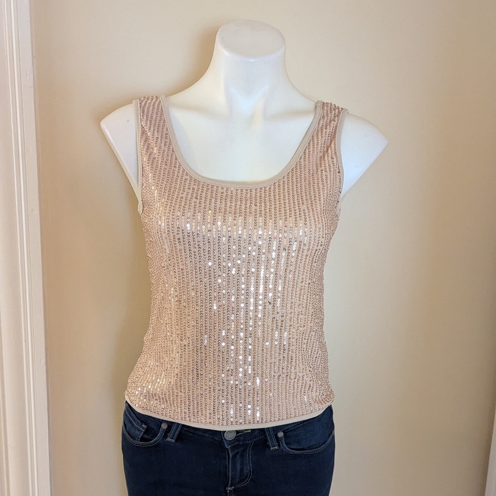 Gold sequin tank top size S